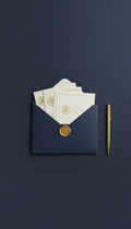 Client Welcome Packet in Navy Envelope
